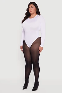 Plus Long Sleeve Crew Neck Bodysuit