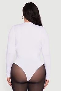 Plus Long Sleeve Crew Neck Bodysuit