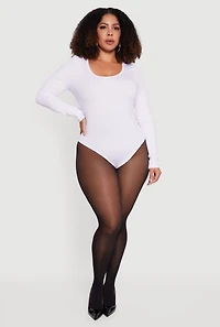 Plus Solid Scoop Neck Bodysuit
