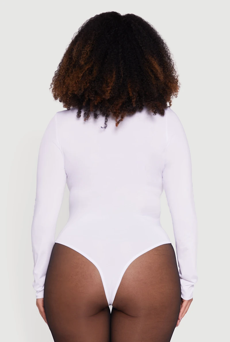 Plus Solid Scoop Neck Bodysuit