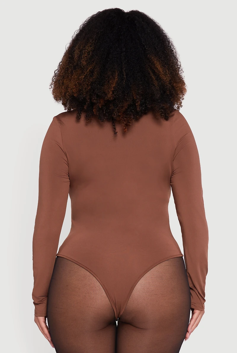 Plus Solid Scoop Neck Bodysuit