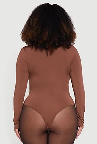 Plus Solid Scoop Neck Bodysuit