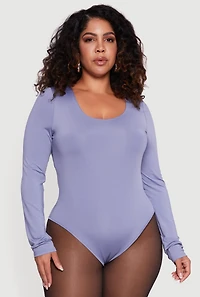 Plus Long Sleeve Scoop Neck Bodysuit