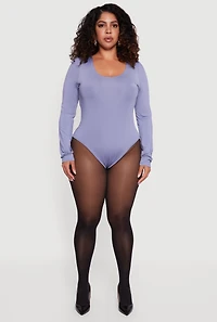 Plus Long Sleeve Scoop Neck Bodysuit