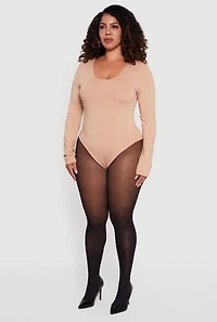 Plus Long Sleeve Scoop Neck Bodysuit