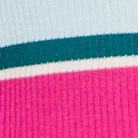 Plus Collared Front Slit Striped Sweater Dress