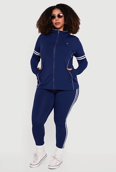 Plus Varsity Stripe Side Leggings