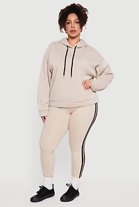 Plus Varsity Stripe High Waisted Leggings