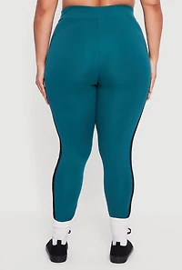 Plus Varsity Stripe High Waisted Leggings