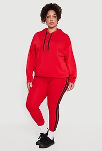 Plus Varsity Stripe High Waisted Leggings