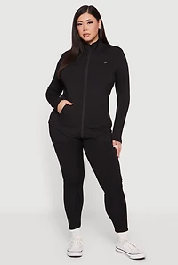 Plus High Waisted Cellphone Pocket Leggings