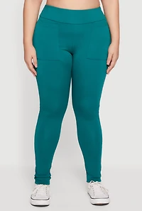Plus High Waisted Cellphone Pocket Leggings