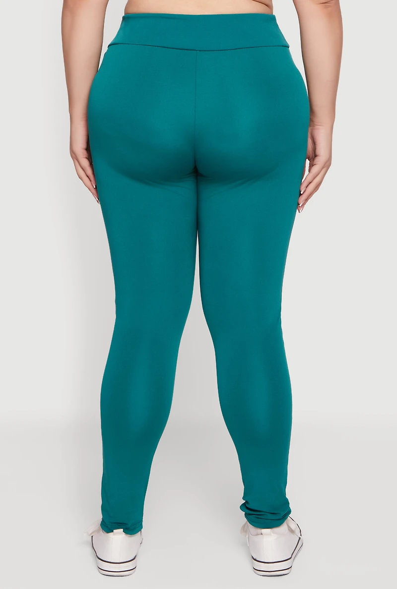 Plus High Waisted Cellphone Pocket Leggings