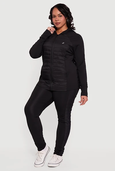 Plus Puffer Detail Side Leggings