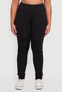 Plus Puffer Detail Side Leggings
