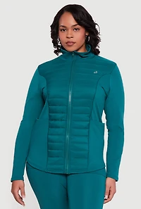Plus Lightweight Puffer Detail Mock Neck Active Jacket
