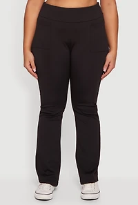 Plus Solid Active Pants with Cell Phone Pockets