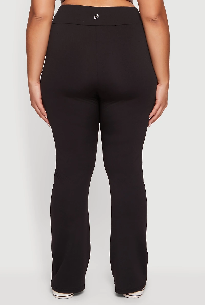 Plus Solid Active Pants with Cell Phone Pockets