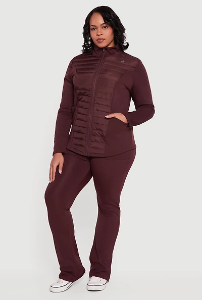 Womens Plus Solid Active Pants with Cell Phone Pockets,