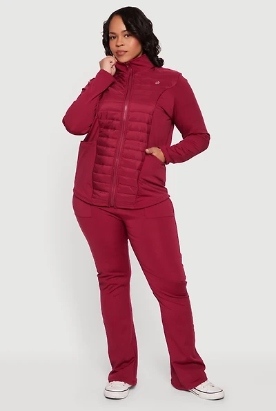 Womens Plus Solid Active Pants with Cell Phone Pockets,