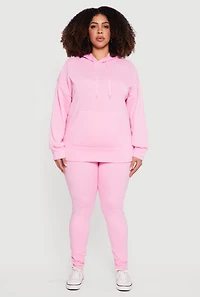 Plus High Waisted Solid Leggings