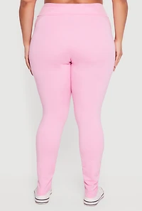 Plus High Waisted Solid Leggings