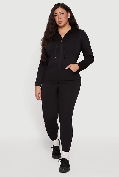 Plus High Waisted Solid Seamless Leggings