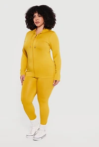 Plus High Waisted Solid Seamless Leggings