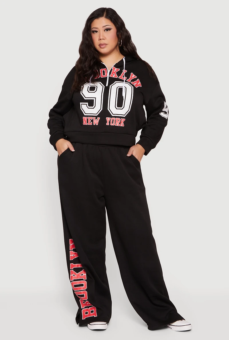 Plus Brooklyn 90 New York Graphic Hoodie