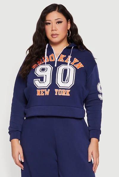 Plus Brooklyn 90 New York Graphic Hoodie