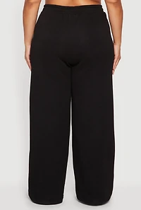 Womens Plus High Waisted Wide Leg Sweatpants, 1X