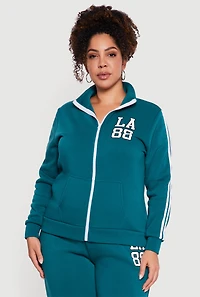 Plus Varsity Stripe LA 88 Graphic Hooded Sweatshirt