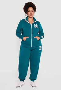 Plus Varsity Stripe LA 88 Graphic Hooded Sweatshirt