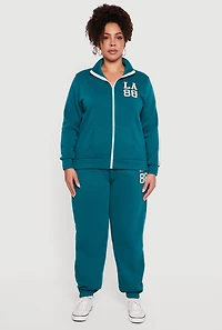 Plus Varsity Stripe LA 88 Graphic Hooded Sweatshirt