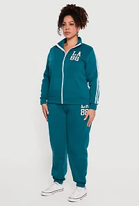 Plus Varsity Stripe LA 88 Graphic Hooded Sweatshirt