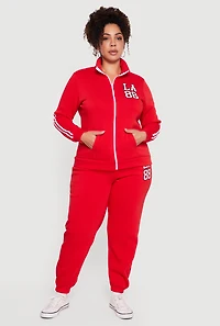 Plus High Waisted LA 88 Graphic Sweatpants