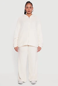 Plus Plush High Waisted Wide Leg Sweatpants