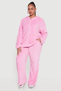 Plus Plush High Waisted Wide Leg Sweatpants