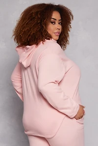 Plus Fleece Half Zip Hoodie