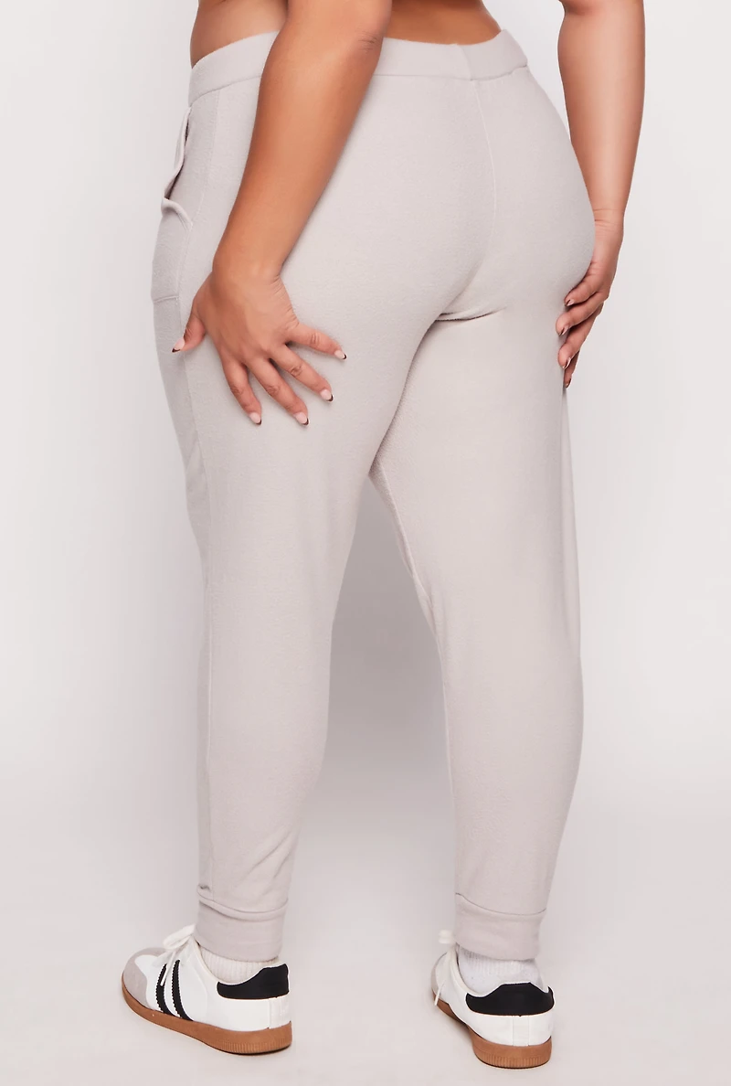 Plus Fleece Lined Drawstring Joggers