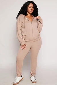 Womens Plus Fleece Zip Front Hoodie, 1X