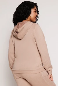 Womens Plus Fleece Zip Front Hoodie, 1X