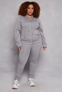 Plus Fleece High Waisted Joggers