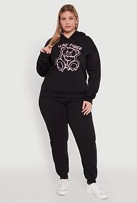 Womens Plus Size Class Three Graphic Pullover Hoodie, Black, Size 3X