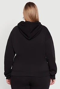 Womens Plus Size Class Three Graphic Pullover Hoodie, Black, Size 3X