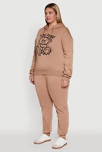 Womens Plus Class Three Graphic Pullover Hoodie,