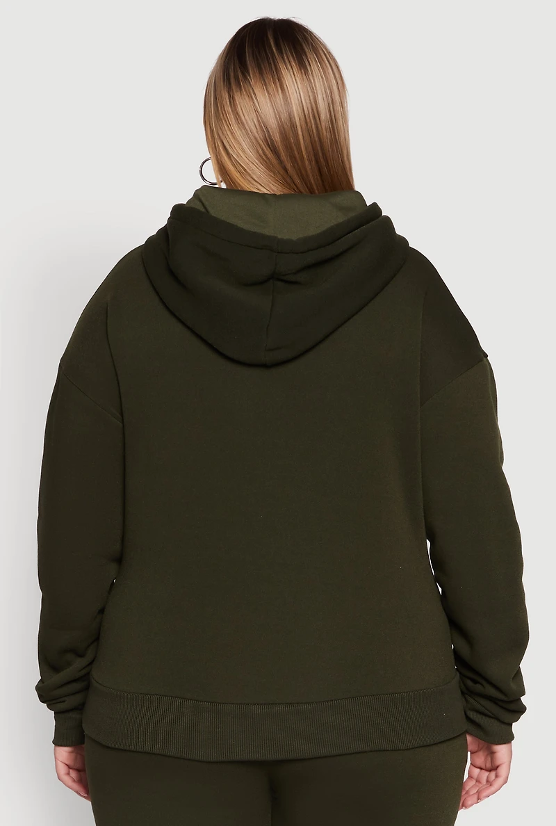 Womens Plus Class Three Graphic Pullover Hoodie, 1X