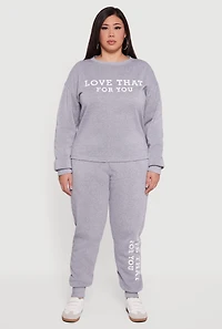 Plus Love That For You Fleece Joggers