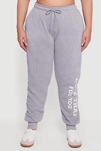 Plus Love That For You Fleece Joggers