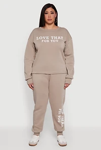 Plus Love That For You Fleece Joggers